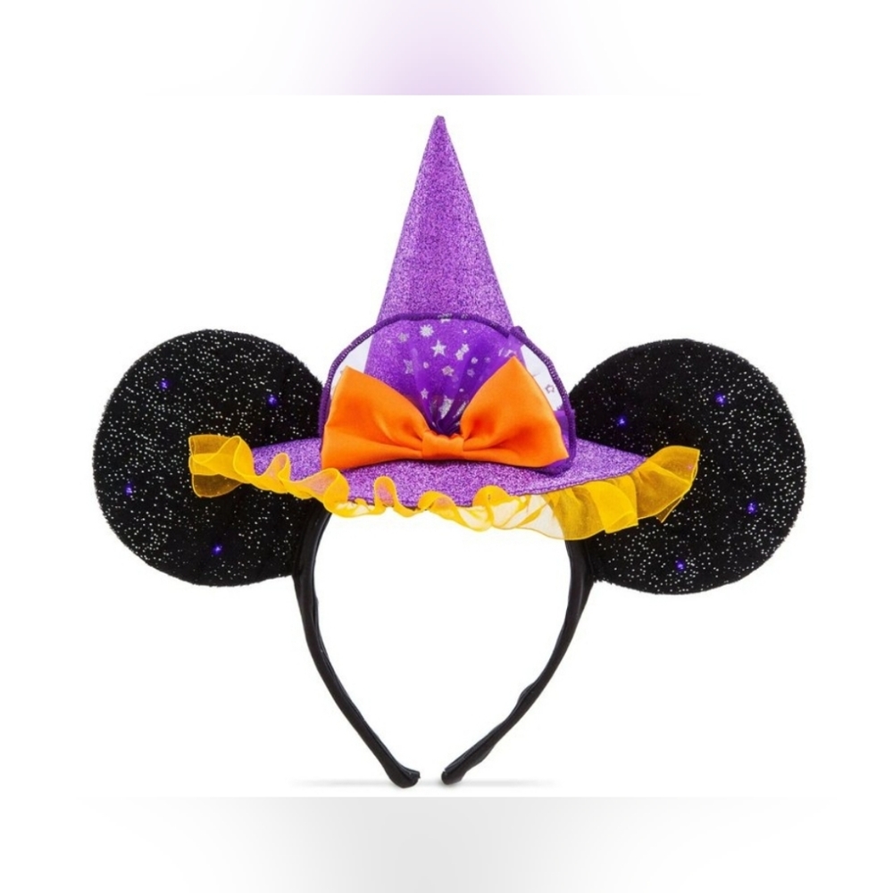 NWT Disney Store Minnie Mouse Costume Witch Ear Headband Dress Up Halloween